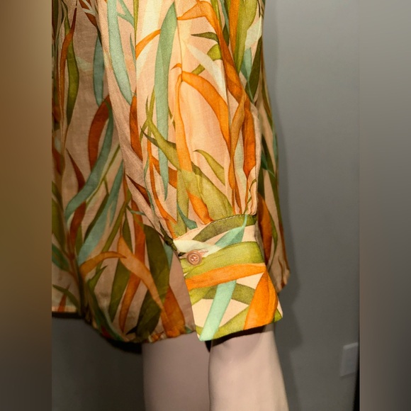 Dixie cotton Blend Button Down Print Top M - Picture 6 of 11